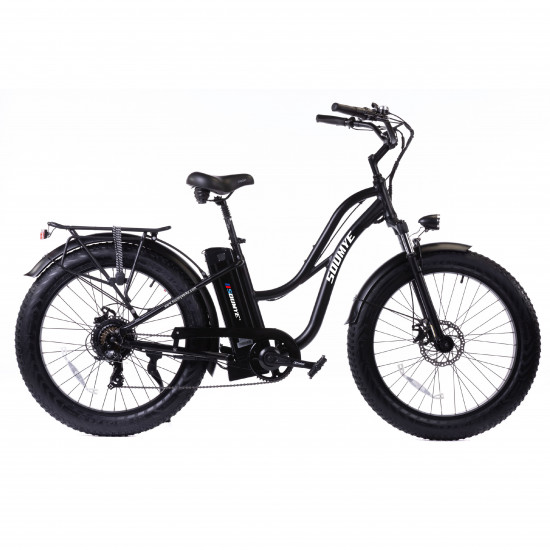 Soumye 48V750W16Ah 26"x4.0 Fat Tire Beach Cruiser Electric Bicycle Step-Through ( Model: S142 )