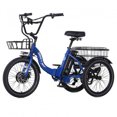 Soumye 36V 350W10.4AH 20"x1.95 Folding Electric Tricycle ( Color: Blue )