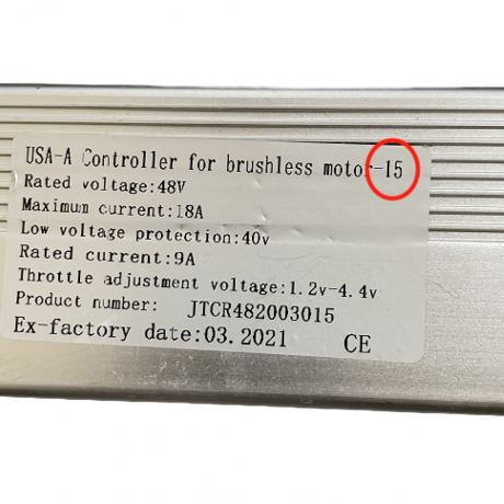 48V Controller For S126, S128, 500W 20x4.0 Folding Bike (-15)